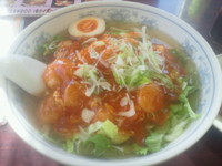 「エビチリラーメン（800円）」@手打ちラーメン金兵衛の写真