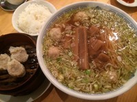 「タケノコワンタン麺+シューマイセット」@ウミガメ食堂の写真
