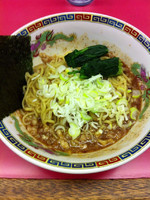 「マゼソバ850円＋ほうれん草100円」@中華ソバ ハマダヤ 50号バイパス店の写真