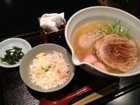 「銀笹塩ラーメン800円＋味玉100円＋半鯛飯150円」@麺処 銀笹の写真