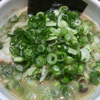 「鶏パイタン焼き干しラーメン７００円＋極上九条ネギ１５０円」@麺や 福一の写真