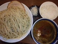 「濃厚カレーつけ麺(800円)，麺大盛(100円)ごはん(10」@麺屋あらき 竈の番人外伝の写真