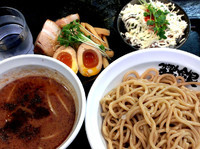 「和風つけ麺並盛＋とっぴんぐ得もり＋チャーマヨ＠1,350円」@つけめん番長 銀の写真