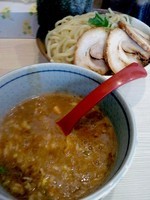 「限定 濃厚煮干しつけ麺780円大盛あつもり＋半肉増し150円」@麺場 風天の写真