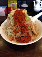 「フク郎ラーメン 野菜マシマシ、ニンニク辛味増し」@らーめん福たけ 袖ヶ浦店の写真