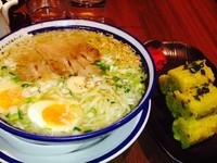 「味玉牛タンねぎ塩ラーメン¥1080＋牛タンドライカレ¥450」@仙台牛タンねぎ塩ラーメン 㐂蔵の写真