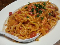 「【アキラ式パスタ】ハワイアン（大）￥780＋ビール￥500」@ラーメンアキラの写真