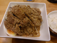 「汁なし排骨担々麺（＋半ライス）」@かつぎやの写真