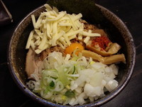 「カレーまぜそば￥750＋とろけるチーズ￥100」@狼煙 〜NOROSHI〜の写真