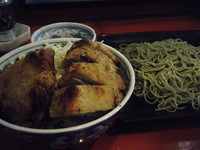 「定食（カツ丼＆つけ麺）500円」@めんけんの写真