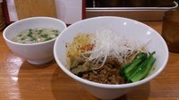 「汁なし担々麺(中盛･辛さ→普通)+スープ」@担々麺 ほおずきの写真