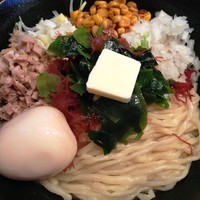 「【限定】あさりの潮バターまぜそば」@はりけんラーメンの写真