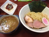 「軍鶏つけ麺（並 220g）850円＋まぐろのづけ丼350円」@良温(Ra-on)の写真