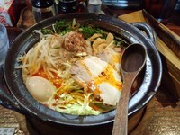 「土鍋味噌豚骨+辛極み+いいとこどり」@たけさんの写真