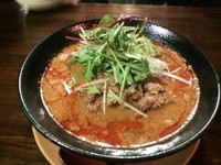 「担々麺 赤＋替え玉ハーフ」@担々麺 胡麻の写真