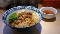 「【夜間限定】５号　汁なしタンタンメン+スープ+追い飯」@ラーメン 雷鳥の写真