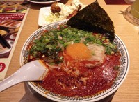 「辛肉そば+替え玉」@丸源ラーメン 京都南インター店の写真