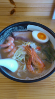 「エビみそラーメン（太麺）　８５０円　　チャーシュー１００円」@濃厚ラーメン じゅんの写真