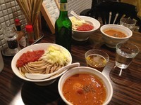 「味玉とまと味噌つけ麺 900円 チーズごはん150円 ビール」@らーめん カッパハウスの写真