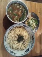 「特濃つけ麺(太麺)(あつもり)＋わんたん＋味付玉子」@武藤製麺所の写真