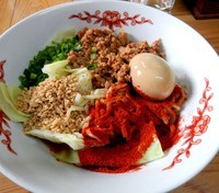 「汁なし担々麺（小）＋味玉（850円）」@自家製麺 てんかの写真