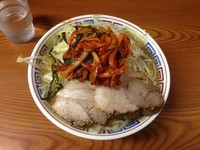 「らーめん　タマネギキムチ＋ニンニク」@ラーメン二郎 亀戸店の写真