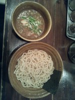 「味玉入りベジポタ煮干じめつけ麺(並盛)(あつもり)」@二代目えん寺の写真