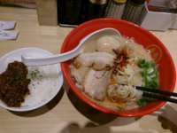 「味噌豚骨タンメン＋煮玉子＋カレーごはん」@TOKYO豚骨BASE MADE by 一風堂 赤羽店の写真