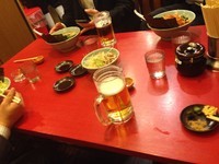 「おつまみチャーシューと生ビール」@おーくら家 中野店の写真
