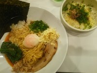 「海老まぜ麺＋チャーチーズごはん （140410）」@海老・特濃煮干そば まるはの写真