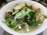 「【限定】アサリと春野菜のタンメン800円＋味玉（クーポン）」@中華蕎麦 瑞山（ZUIZAN）の写真