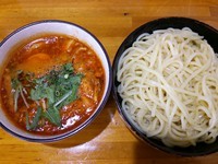 「旨辛キムチつけ麺＋中盛」@ラーメン工房 幸福亭の写真