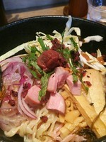 「鴨と春野菜の梅しそ和え麺900円＋味玉（ｸｰﾎﾟﾝ）」@麺屋宗 -sou- 中目黒店の写真