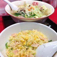 「彩り野菜タンメン＋半チャーハンセット（￥790）」@中華厨房 寿がきや 名古屋エスカ店の写真