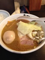 「こってり煮干しらーめん 780円 ＋ サービスライス」@煮干しらーめん青樹 立川店の写真