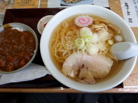 「らーめん+カレー丼セット940円」@佐野青竹手打ちらーめん 天元の写真