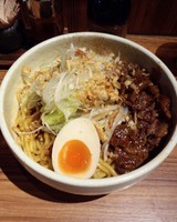 「牛すじ汁なし　大盛り (\700)」@らーめん 破顔の写真