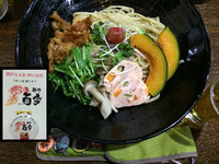 「冷製海老パスター麺（並盛）」@麺や 而今 大東本店の写真