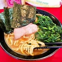 「家系ラーメン中盛＋ほうれん草 550円」@家系ラーメン 王道の写真