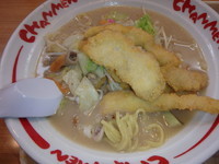 「鶏カツちゃんぽん(850円)、半チャーハン(320円)」@長崎ちゃんめん 小野田バイパス店の写真