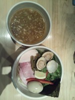 「鶏と蛤の濃厚つけ麺(並)＋味玉」@Ginza Noodles むぎとオリーブの写真