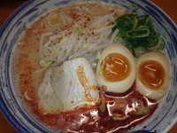 「赤カラらーめん(690円)ごはん(100円)味玉(クーポン)」@麺屋 一の写真