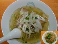 「しお（並盛）グリーン麺＋チャーシュー炊き込みご飯（小）」@麺屋 六感堂 Rock'anDoの写真