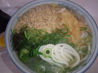 「天玉うどん(640円)おにぎり(150円)」@一心の写真