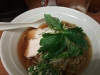 「冷やし煮干し中華そば＋麦酒」@福の神食堂の写真