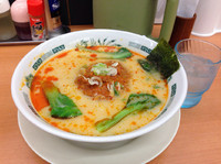 「担々麺(大盛り)590円+割引券」@日高屋 町田パークアベニュー店の写真