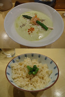 「『アスパラガスの冷たいそば+海老めし(￥1500+200)』」@饗 くろ㐂の写真