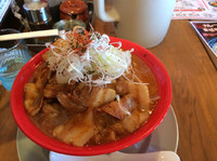 「こく味噌肉盛1050円＋ランチ小ライス無料」@ぶた金ラーメンの写真