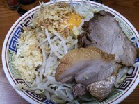 「ラーメン＋汁なし　ニンニクアブラ　690＋100円」@ラーメン二郎 亀戸店の写真