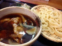 「ざるうどん（小）肉汁／白うどん＋なすてんぷら」@福助の写真